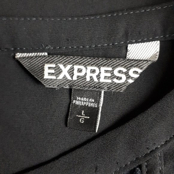 Express Black Lace Panel Cap Sleeve Blouse - Picture 8 of 10